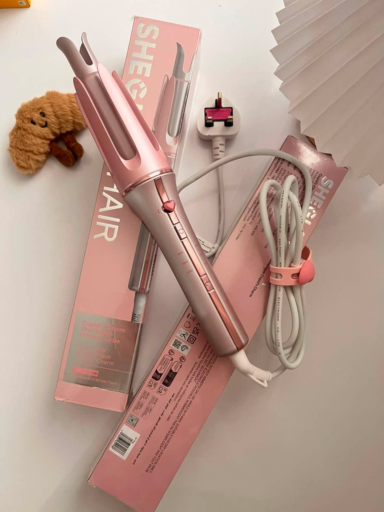 دستگاه کرلی مو شیگلم (SHEGLAM) مدل صورتی – One Touch Instant Curler