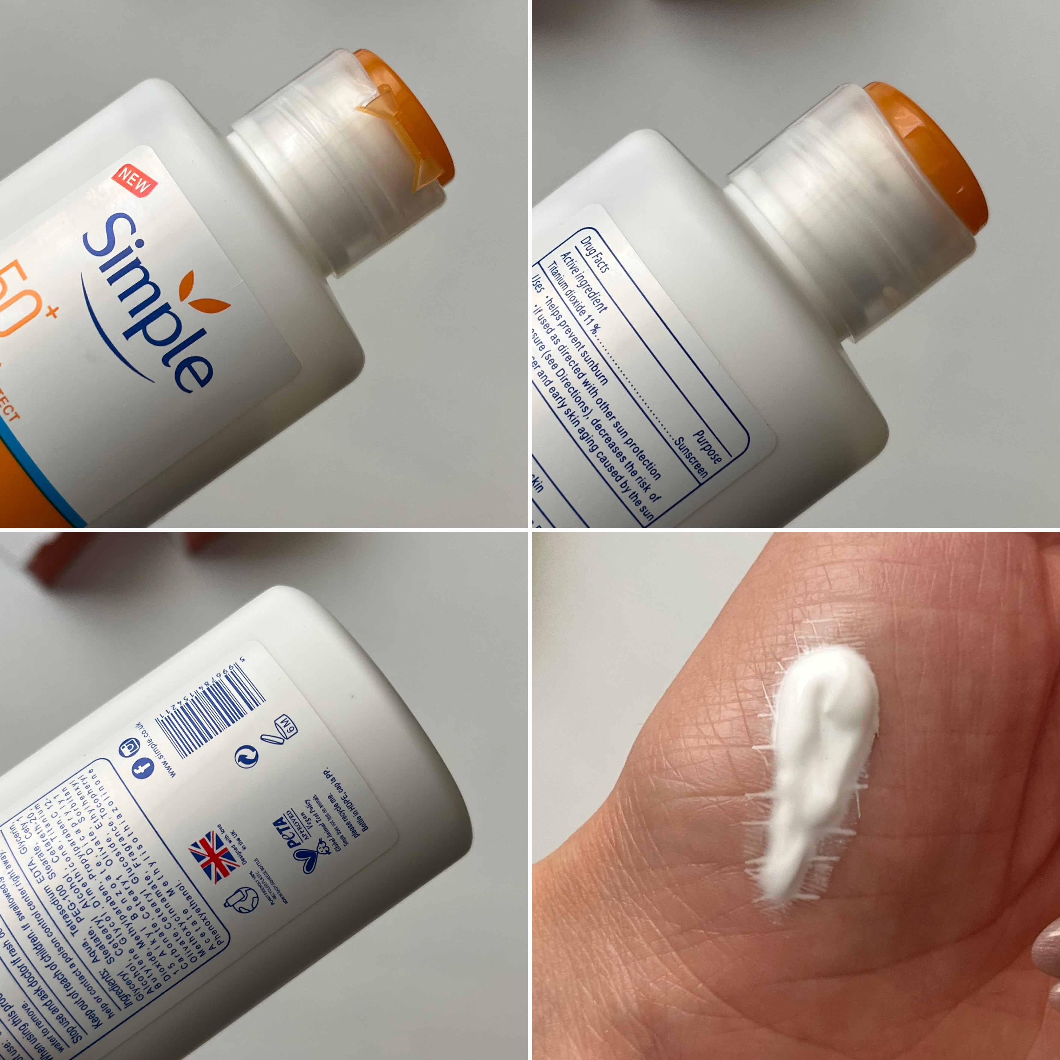 ضدافتاب سیمپل spf50 بی رنگ